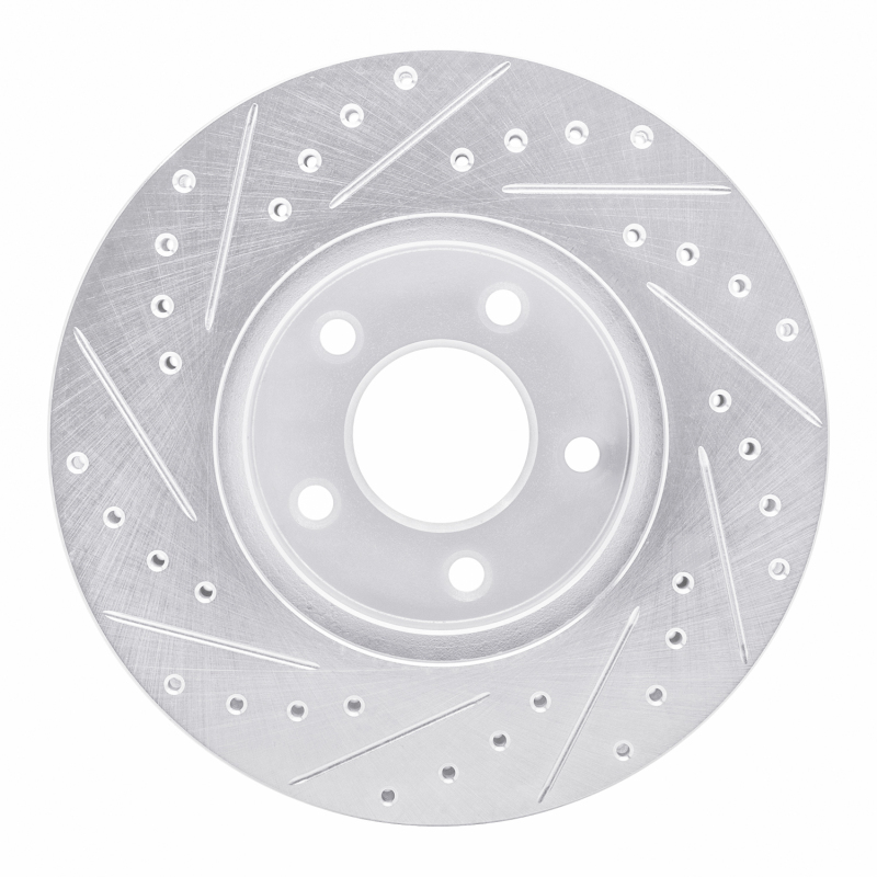 Buick Rendezvous Brake Rotor (1) - Front Right - R1 Concepts - Drilled & Slotted - Silver - `01-`07